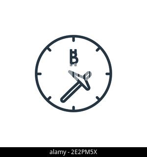 Icône de vecteur de preuve de capacité. Icône de preuve de capacité noire fine, illustration d'élément simple à vecteur plat de la co crypto-monnaie modifiable Illustration de Vecteur