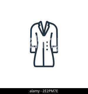 Icône de vecteur de contour de la couche de tranchée. Icône de trench-coat noir à ligne mince, vecteur plat illustration d'élément simple à partir de vêtements modifiables concept isolé Illustration de Vecteur