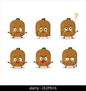 Personnage de dessin animé de kiwi avec quelle expression. Illustration vectorielle Illustration de Vecteur