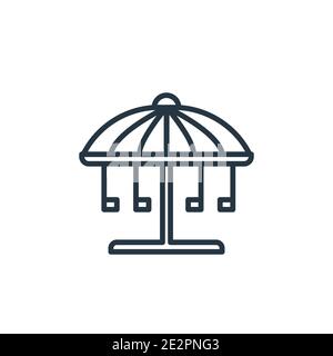 Icône de vecteur de contour du carrousel. Icône de carrousel noir à lignes fines, illustration d'élément simple à vecteur plat du concept de divertissement modifiable isolé sur W Illustration de Vecteur