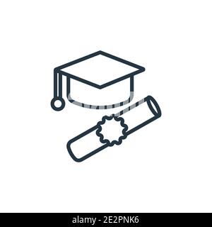 Icône de vecteur University Outline. Icône d'université noire fine ligne, vecteur plat illustration d'élément simple du concept d'éducation modifiable isolé Illustration de Vecteur