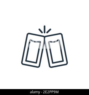 Icône représentant un vecteur de santé. Icône de cheers noirs à lignes fines, illustration d'élément simple à vecteur plat du concept de boissons éditables isolé sur fond blanc Illustration de Vecteur