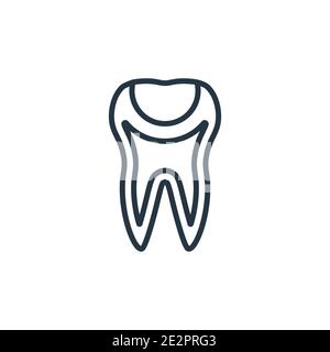 Icône de vecteur de contour de remplissage de dent. Icône de remplissage de dent noire à ligne mince, vecteur plat illustration d'élément simple de dentiste modifiable concept isolé Illustration de Vecteur