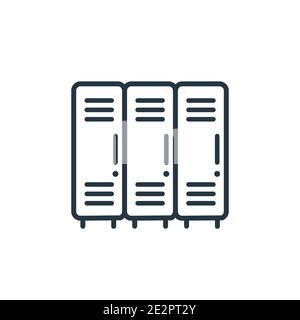 Icône vectorielle des casiers. Icône de casiers noirs à lignes fines, vecteur plat illustration d'élément simple du concept d'éducation modifiable isolé sur b blanc Illustration de Vecteur