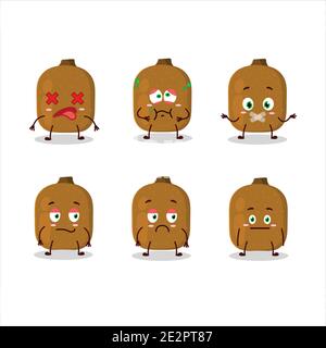 Dessin animé kiwi de caractère avec expression de corde. Illustration vectorielle Illustration de Vecteur