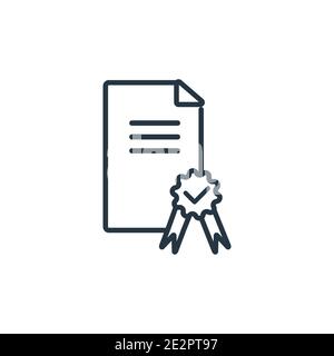 Icône de vecteur de contour de diplôme scellé. Icône de diplôme à lignes fines, noire scellée, vecteur plat illustration d'élément simple du concept d'éducation modifiable isola Illustration de Vecteur