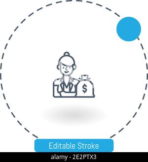 icône de vecteur consultant icônes de contour modifiables pour le web et mobile Illustration de Vecteur