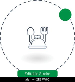 icône de vecteur de dîner icônes de contour modifiables pour le web et mobile Illustration de Vecteur