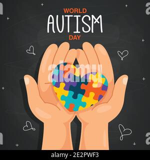 Dessin de concept de sensibilisation à l'autisme Illustration de Vecteur