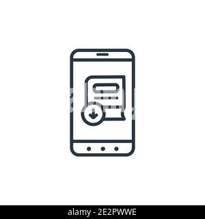 Icône vectorielle eBook. Icône d'ebook noir de ligne mince, vecteur plat illustration d'élément simple de l'apprentissage en ligne modifiable concept isolé sur blanc Illustration de Vecteur