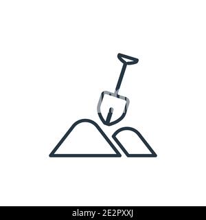 Icône de vecteur de contour de pelle de travail. Icône de pelle de travail noire à ligne mince, vecteur plat illustration d'éléments simples à partir d'outils modifiables concept isolé Illustration de Vecteur