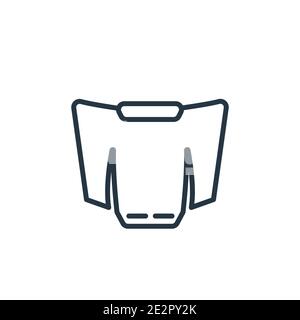 Icône vectorielle du capot de la voiture. Icône de capot de voiture noir à ligne mince, illustration d'élément simple à vecteur plat provenant du concept de pièces de voiture éditable isolé sur W Illustration de Vecteur