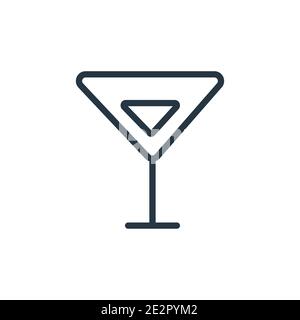 007 icône de vecteur de contour martini. Icône de martini noir 007 lignes fines, vecteur plat illustration d'élément simple du concept de boissons éditables isolé sur wh Illustration de Vecteur