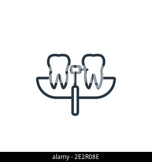 Icône de vecteur de contour interproximal. Icône interproximale noire à ligne mince, vecteur plat illustration d'élément simple du concept de dentiste modifiable isolé Illustration de Vecteur