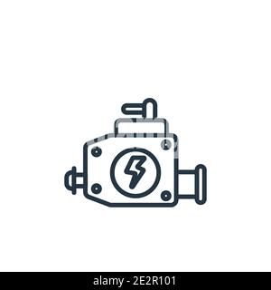 Icône de vecteur de contour du carburateur de voiture. Icône de carburateur de voiture noir à ligne mince, vecteur plat illustration d'élément simple du concept de pièces de voiture modifiable iso Illustration de Vecteur