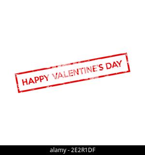 Joyeux Saint Valentin rouge tampon en caoutchouc rayé vecteur isolé sur arrière-plan blanc Illustration de Vecteur