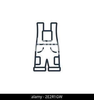 Icône de vecteur de contour de Dungarees. Icône de Dungarees noires à ligne mince, vecteur plat illustration d'élément simple à partir d'un concept modifiable isolé sur fond blanc Illustration de Vecteur