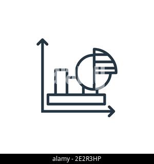 Icône vectorielle des graphiques. Icône de graphiques noirs à traits fins, vecteur plat illustration d'éléments simples à partir d'un concept d'analyse modifiable isolé sur bac blanc Illustration de Vecteur