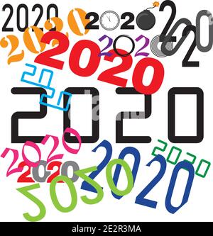 Illustration vectorielle du logo Happy New Year 2020 - vecteur Illustration de Vecteur