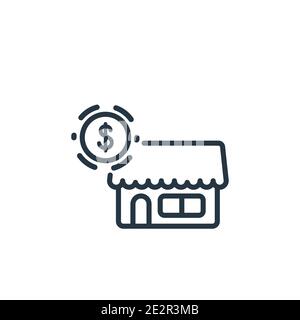 Icône de vecteur de contour hypothécaire. Icône de prêt hypothécaire noire fine ligne, vecteur plat illustration d'élément simple du concept d'économie numérique modifiable isolé St Illustration de Vecteur