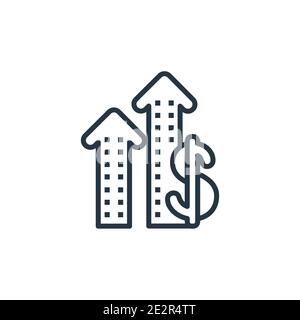 Icône de vecteur de statistiques hypothécaires. Icône de statistiques hypothécaires noires en ligne mince, illustration d'élément simple à vecteur plat de l'analyse modifiable con Illustration de Vecteur