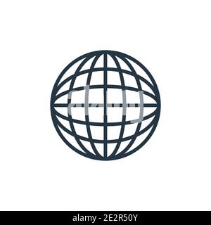 Icône de vecteur de contour de grille de terre. Icône de grille de terre noire à ligne mince, vecteur plat illustration d'élément simple de livraison modifiable et concept logistique i Illustration de Vecteur