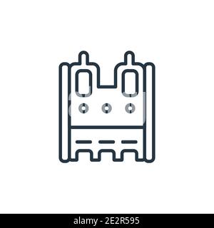 Icône vectorielle notre dame. Icône notre dame noire fine ligne, vecteur plat illustration d'éléments simples de bâtiments modifiables concept isolé Illustration de Vecteur