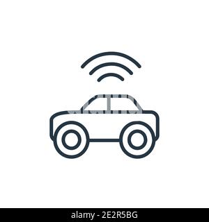 Icône de vecteur de contour de voiture autonome sans conducteur. Icône de voiture autonome sans conducteur, vecteur plat illustration d'élément simple de a modifiable Illustration de Vecteur