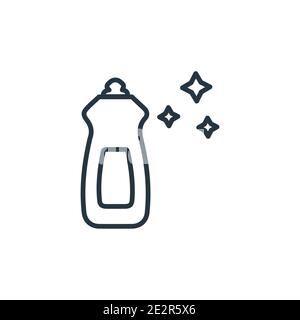 Icône vectorielle de savon à vaisselle. Icône en forme de savon à vaisselle noir à fines lignes, vecteur plat illustration d'élément simple du concept de nettoyage modifiable isolé sur le blanc Illustration de Vecteur