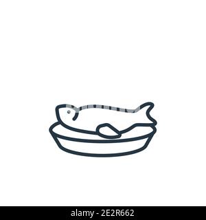 Icône de vecteur de contour de poisson cantonais. Icône en forme de poisson cantonais noir à lignes fines, vecteur plat illustration d'éléments simples à partir d'isolat de concept de culture modifiable Illustration de Vecteur