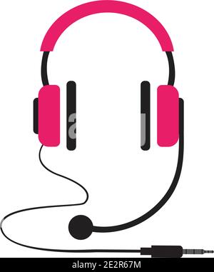 Icône de vecteur casque, icône de centre d'appels conception d'illustration de vecteur Illustration de Vecteur