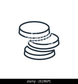 Icône de vecteur de contour de pièces. Icône de pièces noires à ligne mince, vecteur plat illustration d'élément simple de concept d'intelligence artificielle éditable isolé Illustration de Vecteur