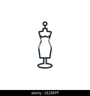 Icône de vecteur de contour de mannequin. Icône de mannequin noir à ligne mince, vecteur plat illustration d'élément simple à partir de concept de vêtements éditables isolé sur blanc Illustration de Vecteur