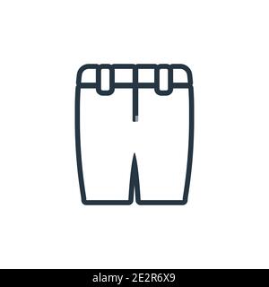 Chino short vector icône. Short chino noir ligne fine icône, vecteur plat illustration d'élément simple de concept de vêtements éditables isolée St Illustration de Vecteur