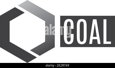 Logo Vector de l'exploitation minière et de la vente de charbon Illustration de Vecteur