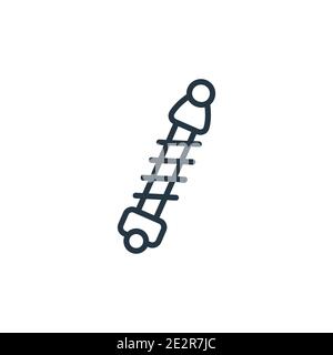 Icône vectorielle de la suspension de voiture. Icône de suspension de voiture noire à ligne mince, vecteur plat illustration d'élément simple du concept de pièces de voiture modifiable isola Illustration de Vecteur