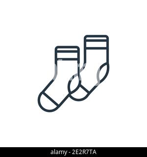 Chaussettes homme contour icône vecteur. Fine ligne noir hommes chaussettes icône, plat vecteur élément simple illustration de vêtements éditables concept isolé coup o Illustration de Vecteur