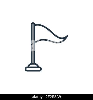 Drapeau de l'icône de vecteur de contour d'ondulation. Drapeau noir à ligne mince avec icône, vecteur plat illustration d'élément simple à partir d'isola de concept de communication modifiable Illustration de Vecteur