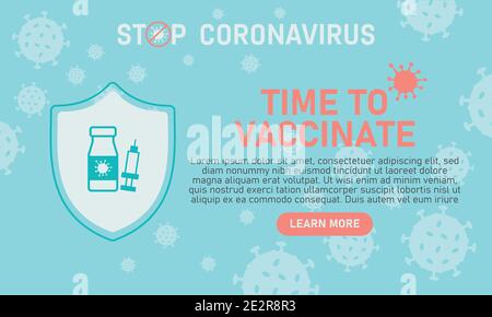 Le temps de vacciner 2021 concept.concept de vaccination du coronavirus. Illustration vectorielle eps10 Illustration de Vecteur
