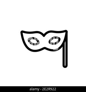 Icône de vecteur de contour de masque oculaire. Icône de masque d'oeil noir à ligne mince, vecteur plat illustration d'élément simple de l'anniversaire modifiable et concept de fête isolé Illustration de Vecteur