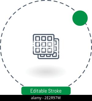 icône de vecteur gaufres icônes de contour modifiables pour le web et mobile Illustration de Vecteur