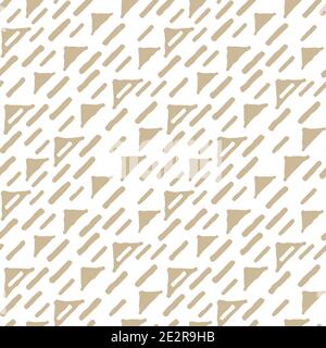 Motif simple sans couture beige et blanc. La mise en plan se compose de triangles dentelés et de lignes rompues Illustration de Vecteur