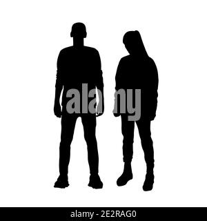 Illustration vectorielle femme et homme sil ouette Illustration de Vecteur