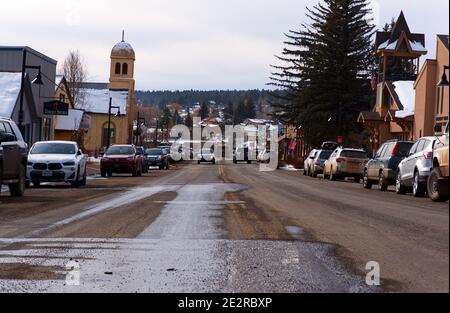 Centre-ville de Pagosa Springs, Colorado Banque D'Images