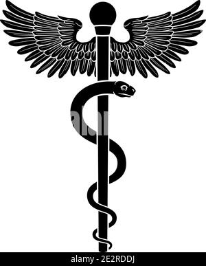 Tige du symbole médical d'Asclepius Doctor Illustration de Vecteur