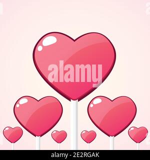 Candy Hearts dessin animé, illustration vectorielle, concept pour la Saint Valentin Illustration de Vecteur