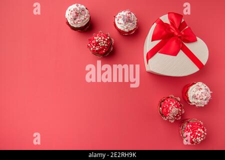 Saint-Valentin amour cupcake Banque D'Images