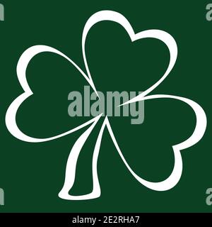 Trèfle de shamrock vert. Symbole de la Saint-Patrick. Style plat. Illustration vectorielle isolée pour l'icône ou l'élément de conception. Illustration de Vecteur