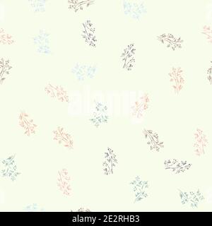 Doodle coloré simple vecteur. Motif sans couture de roses dessinées à la main. Motif coloré aléatoire sans couture de fleurs dessinées à la main. Isolé Illustration de Vecteur