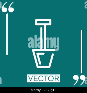 Icône de vecteur de pelle icône linéaire. Ligne de contour modifiable Illustration de Vecteur